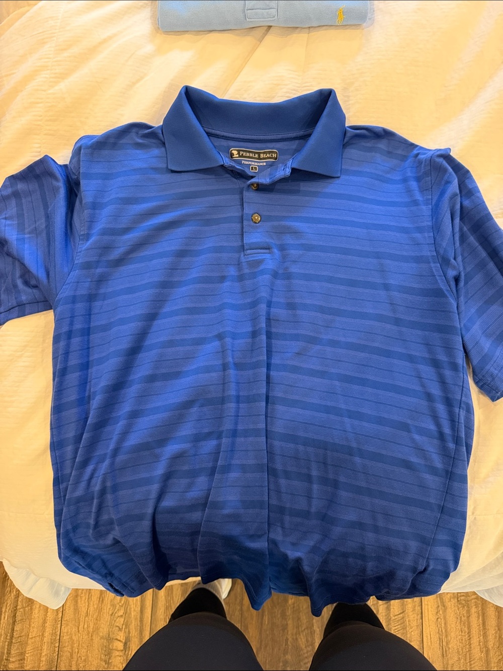 Pebble Beach Men's Royal Blue Horizontal Stripe Polo